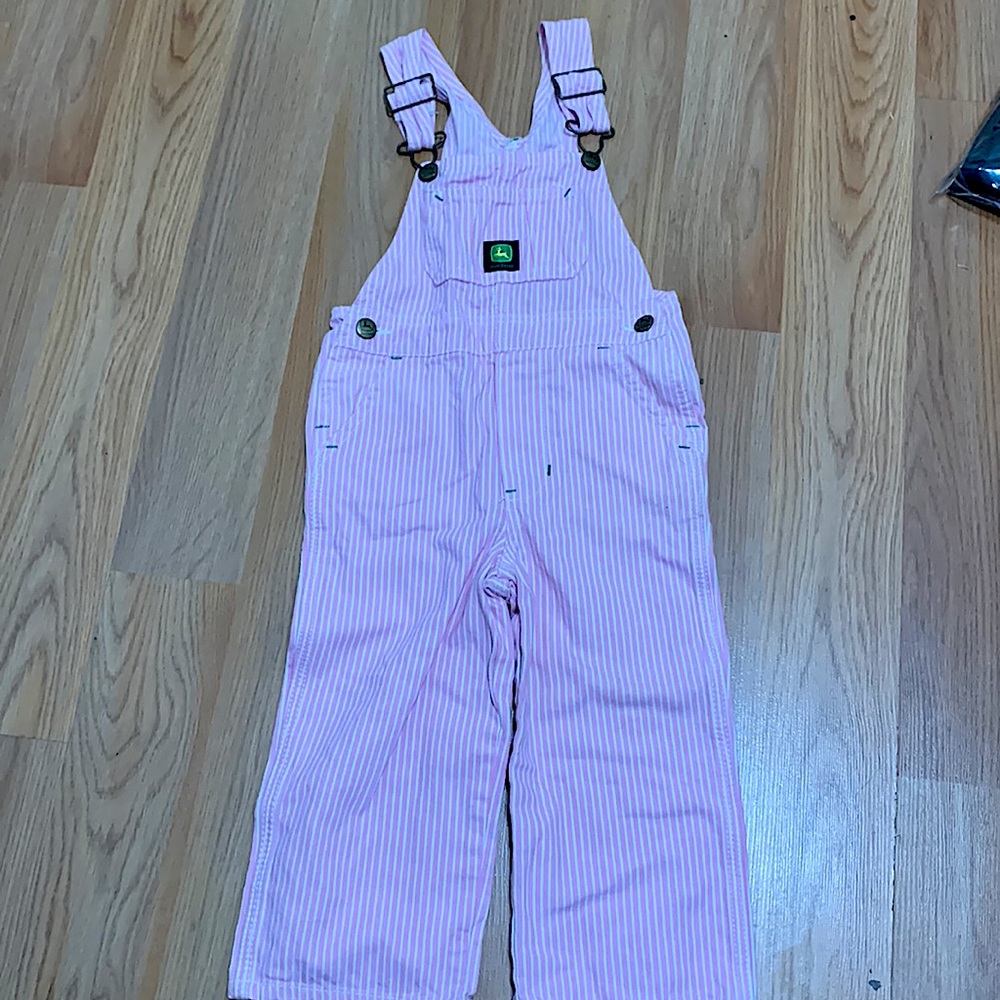 John Deere pink & white overalls
